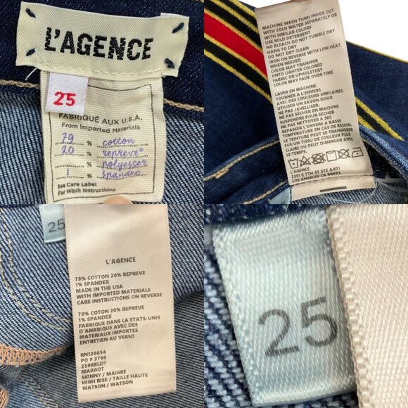 L'AGENCE Margot Jean 25 Watson Striped Skinny High Rise - Picture 4 of 12